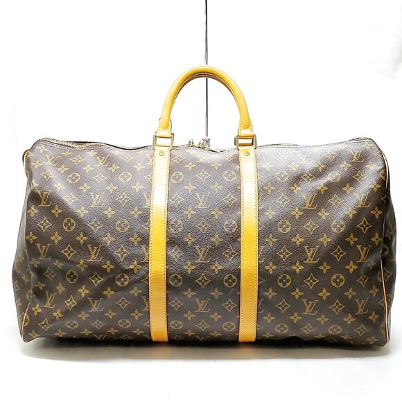 Louis Vuitton LV Boston Bag Keepall 55 Brown Monogram 899-073125